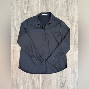 Abercrombie & Fitch Satin Long-Sleeve Blouse
